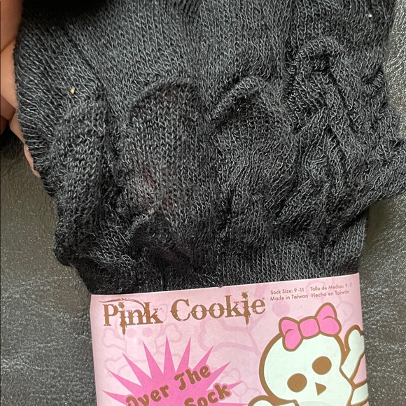 Pink Cookie Black Over The Knee Socks - Picture 3 of 3